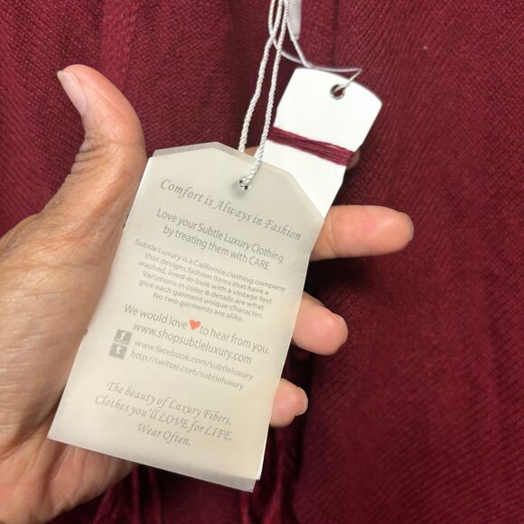 Subtle Luxury Cashmere Drapey Shawl Cardigan Fringe Knit Womens Small Read Below - Picture 7 of 9